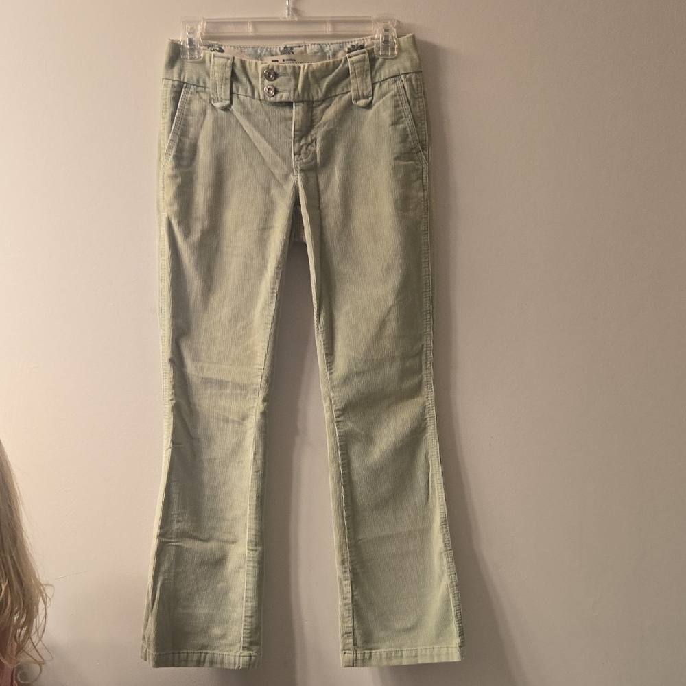 GAP Floral Corduroy Pants in Light Green